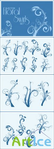 Designtnt - Floral Swirls Set 1