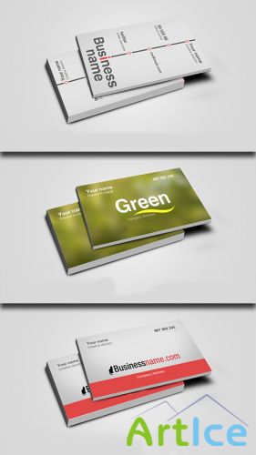 3 Simple PSD Business Cards