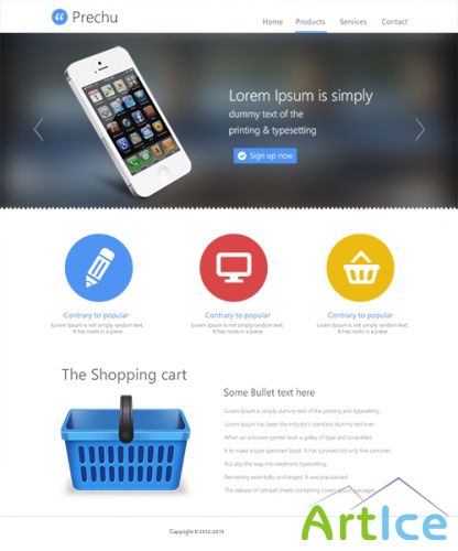 PSD Web Template - Prechu - Minimal Responsive Theme