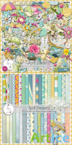 Scrap Set - April Showers PNG and JPG Files