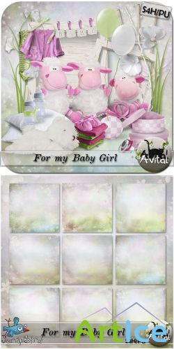 Scrap Set - For my Baby Girl PNG and JPG Files