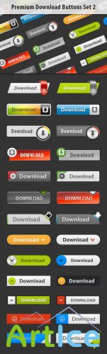 Designtnt - Premium Download Buttons Set 2