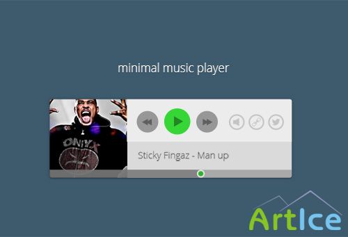 PSD Web Design - Minimal music player