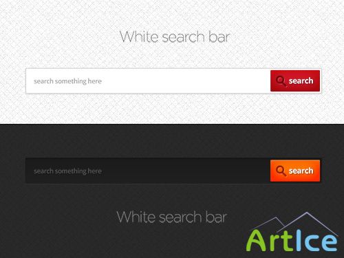PSD Web Design - White and Dark search bars
