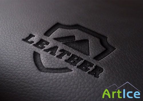 Pixeden - Leather Logo Mock-Up Template