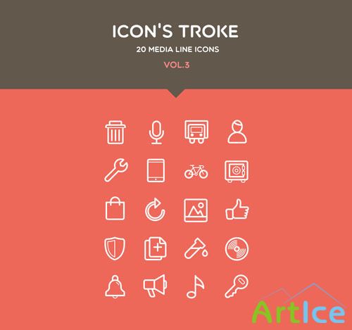 Pixeden - Flat Stroke Line Icons Set Vol3