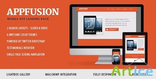 ThemeForest - AppFusion v1.05 - Nifty Little Responsive Landing Page - FULL