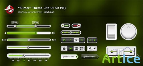 PSD Web Design Elements - Green Slimer UI Kit