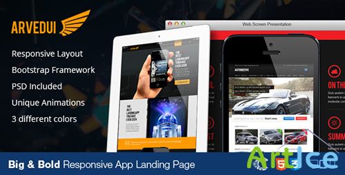 ThemeForest - Arvedui - Big Responsive Landing Page Template - RIP