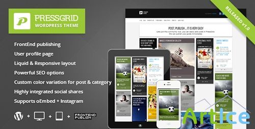 ThemeForest - PressGrid v1.5 - Frontend publishing & Multimedia Theme