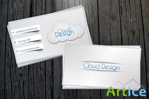 White Business Card PSD Template