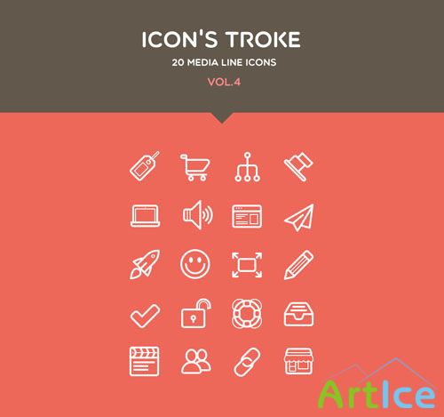Pixeden - Flat Stroke Line Icons Set Vol4