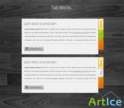 PSD Web Design - Tab Blocks