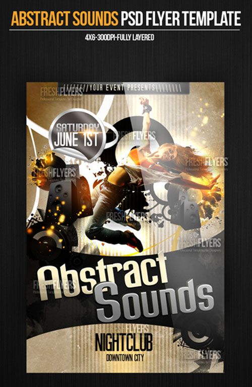 Abstract Sounds Party Flyer/Poster PSD Template