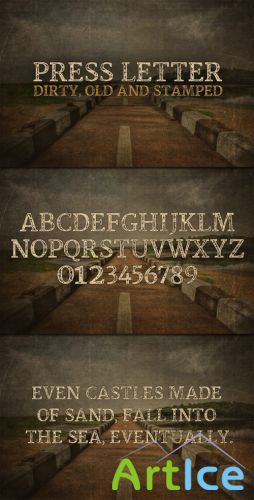 WeGraphics - Press Letter - A Dirty Stamped Font