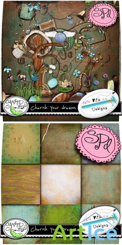 Scrap Set - Cherish Your Dreams PNG and JPG Files