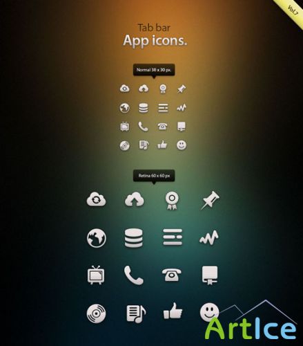 Pixeden - Tab Bar Icons iOS vol7