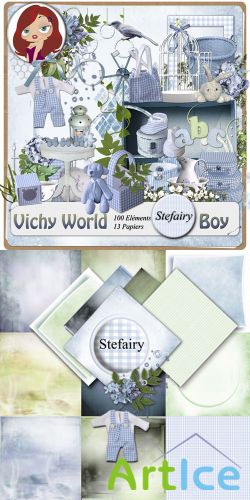 Scrap Set - Vichy World Boy PNG and JPG Files