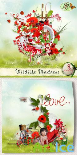 Scrap Set -  Wildlife Madness PNG and JPG Files
