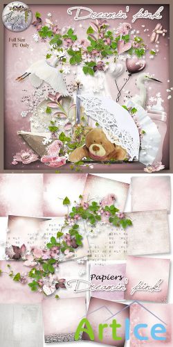 Scrap Set - Dreamin Pink PNG and JPG Files