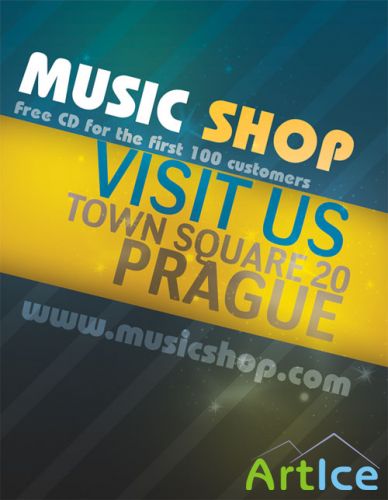Music Shop Flyer/Poster PSD Template