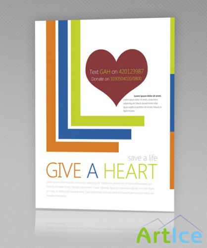 Give a Heart Flyer/Poster PSD Template
