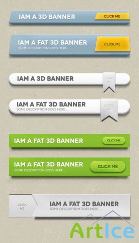 3D Banners PSD