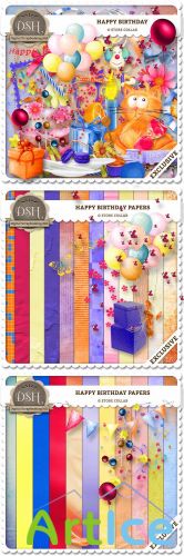 Scrap Set - Exclusive Happy Birthday PNG and JPG Files