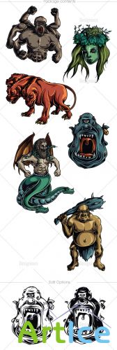Vector Mythical Creatures Set 11