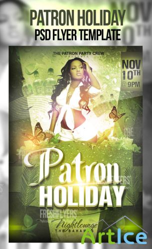Patron Holiday Party Flyer/Poster PSD Template