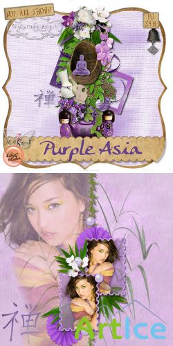 Scrap Set - Purple Asia PNG and JPG Files