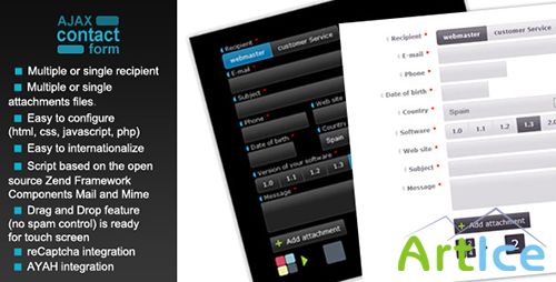 CodeCanyon - Ajax Contact Form with attachments v1.1.14