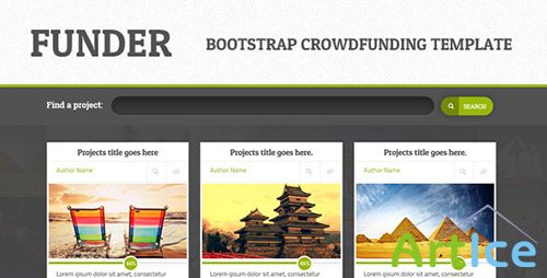ThemeForest - FUNDER - Bootstrap Crowdfunding Site (Single Page) - RIP