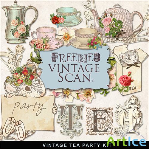 Scrap-kit - Vintage Tea Party PNG Images