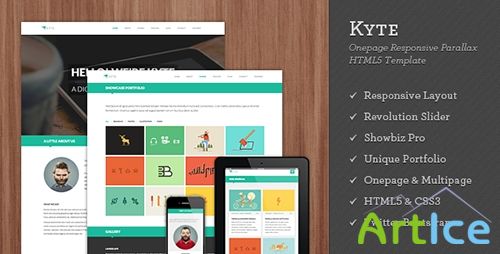 ThemeForest - Kyte - Flat Onepage Responsive HTML5 Template - RIP