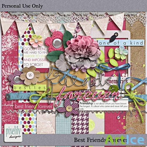 Scrap Set - Best Friends Forever PNG and JPG Files