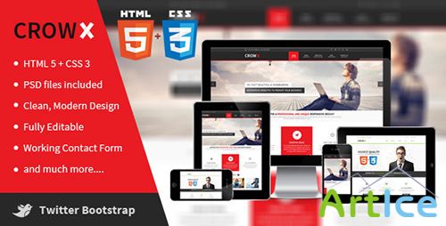 ThemeForest - CrowX - Bootstrap HTML Site - RIP