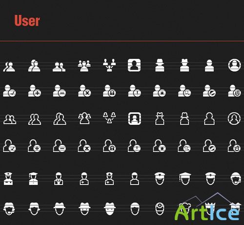 60 Vector Icons with Users