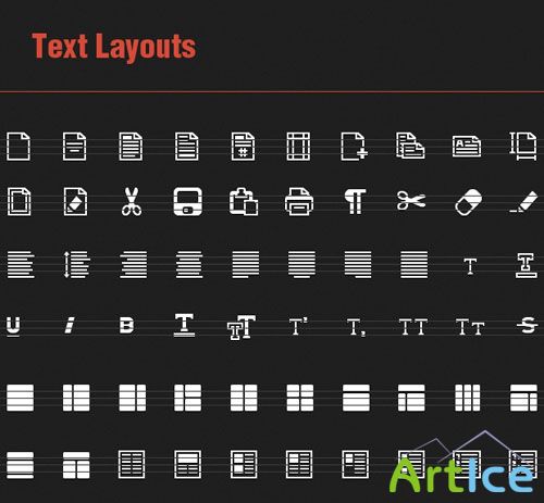 60 Vector Icons with Text Layouts
