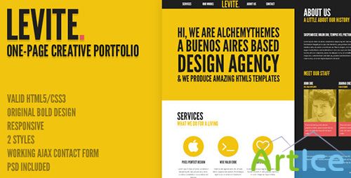 ThemeForest - Levite - Creative Bold One-Page Portfolio - RIP