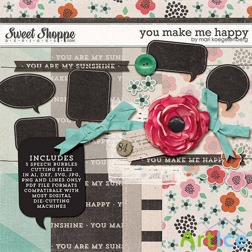 Scrap Set - You Make me Happy PNG and JPG Files