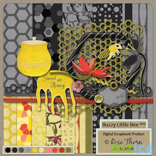 Scrap Set - Buzzy Little Bee PNG and JPG Files