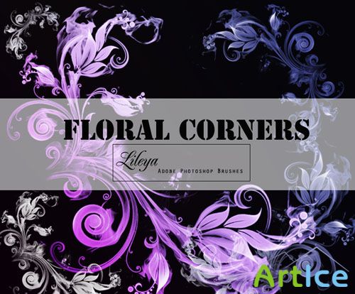 Floral Corners Photoshop Brushes