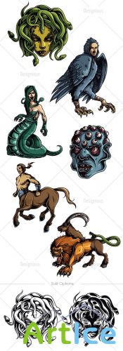 Vector Mythical Creatures Set 12