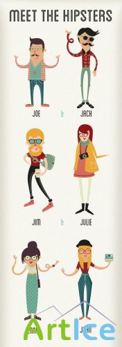 Hipster Vector Characters Set 1