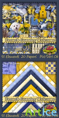 Scrap Set - French Country Welcome PNG and JPG Files