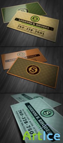 Retro Patterned Business Card PSD Template
