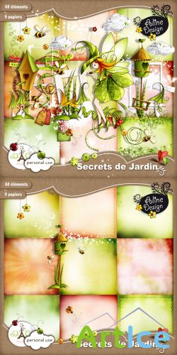 Scrap Set - Secrets de Jardin PNG and JPG Files