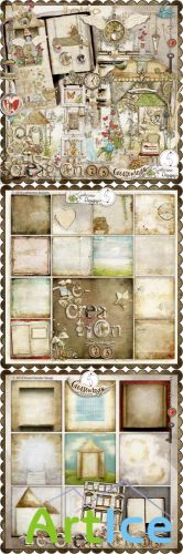 Scrap Set - The time Forever PNG and JPG Files