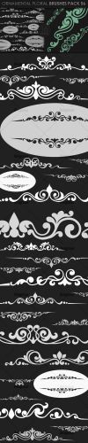 Ornamental Floral Photoshop Brushes Pack 56